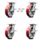 Service Caster 8 Inch Poly on Cast Iron Caster Set with Roller Bearing and Brakes/Swivel Locks SCC-35S820-PUR-RS-SLB-BSL-4 - alternate 1